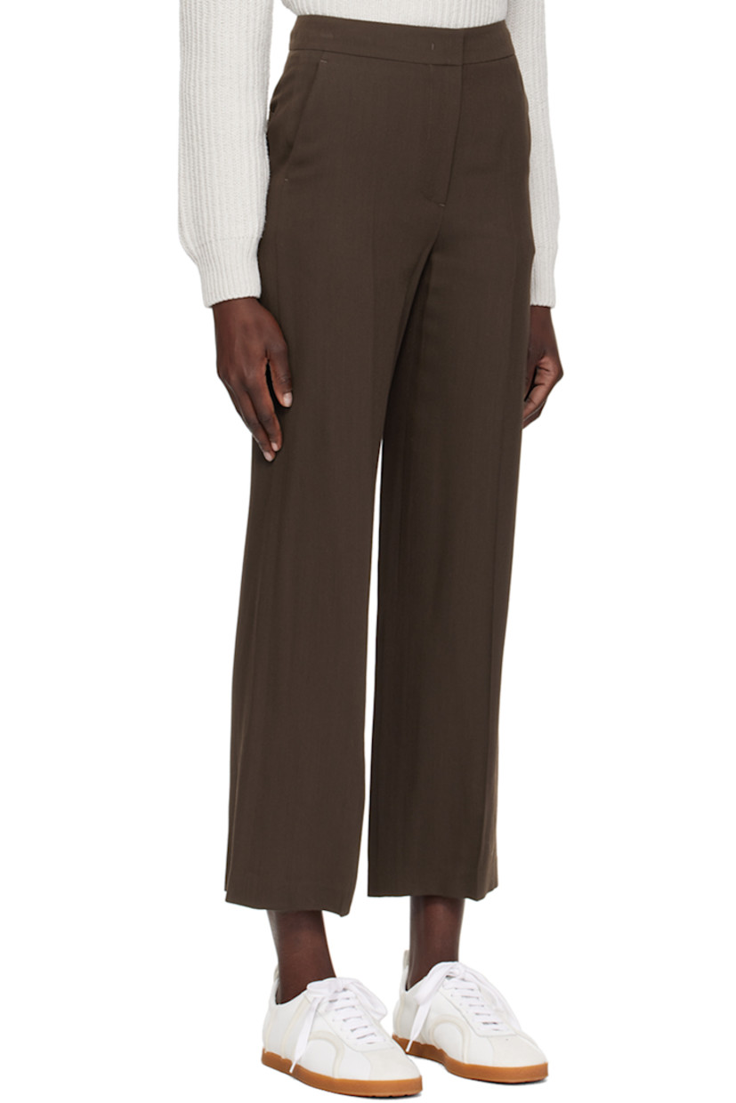 Straight-fit viscose- and wool-blend twill trousers.

· Belt loops
· Four-pocket styling
· Zip-fly
· Creased legs

Supplier color: Brown