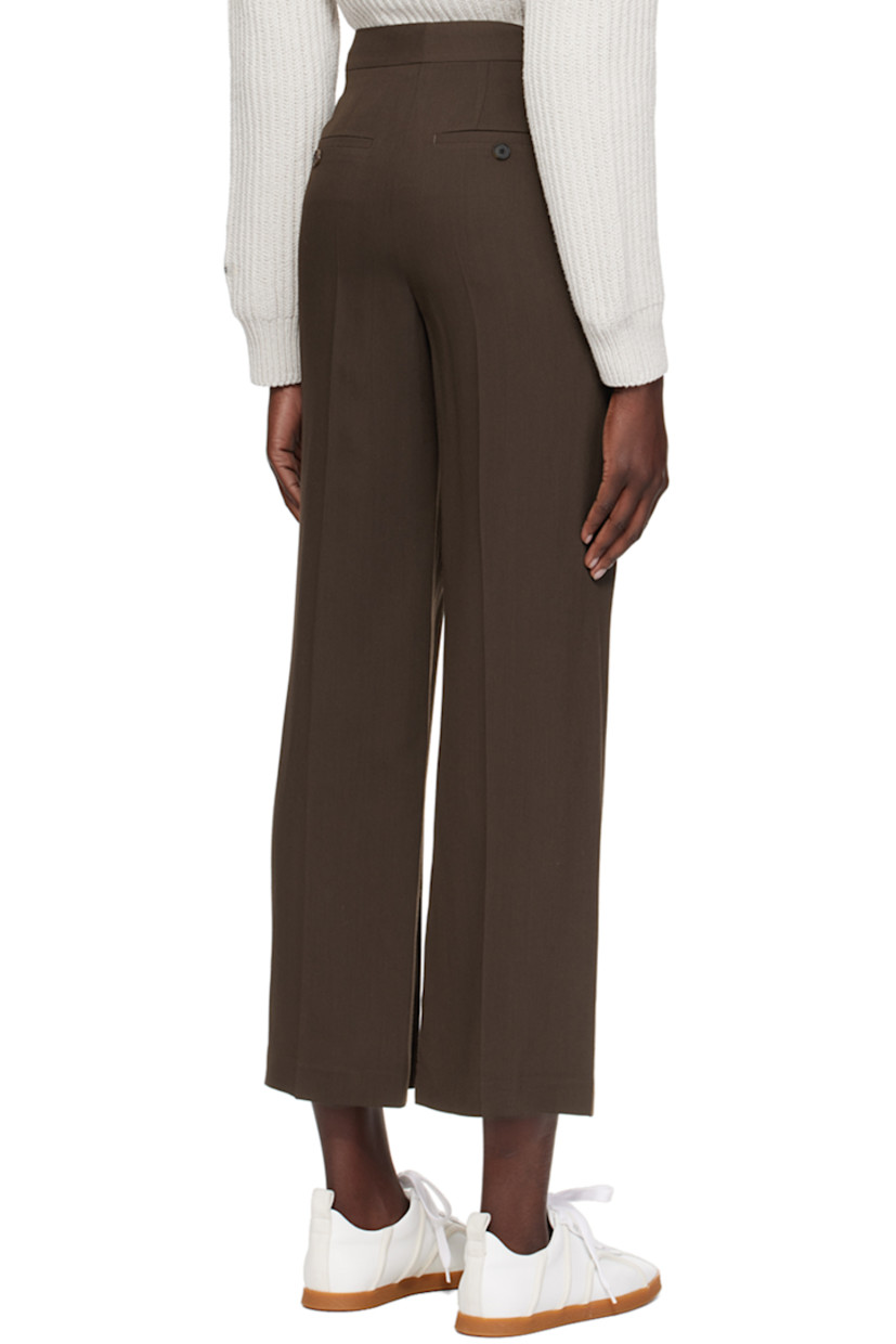 Straight-fit viscose- and wool-blend twill trousers.

· Belt loops
· Four-pocket styling
· Zip-fly
· Creased legs

Supplier color: Brown
