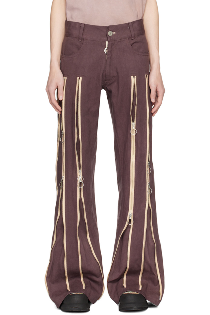 Garment-dyed non-stretch denim jeans. Fading and two-way zip expansion panels throughout. 

· Belt loops
· Two-pocket styling
· Logo hardware at zip-fly
· Quilted detailing at back

Supplier color: Brown garment dye