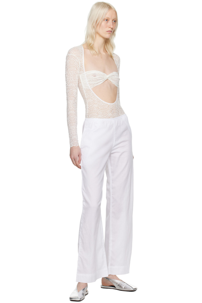 Relaxed-fit cotton poplin lounge pants.

· Elasticized waistband
· Two-pocket styling

Supplier color: White