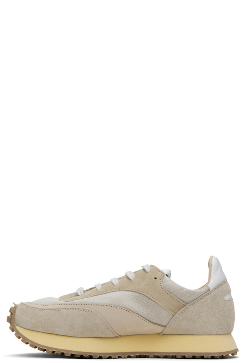 Low-top paneled suede, buffed leather, and mesh sneakers in tones of beige.

· Lace-up closure
· Logo patch at padded tongue
· Padded collar
· Buffed calfskin and mesh lining
· Stacked foam rubber midsole
· Treaded rubber sole

Supplier color: Sand