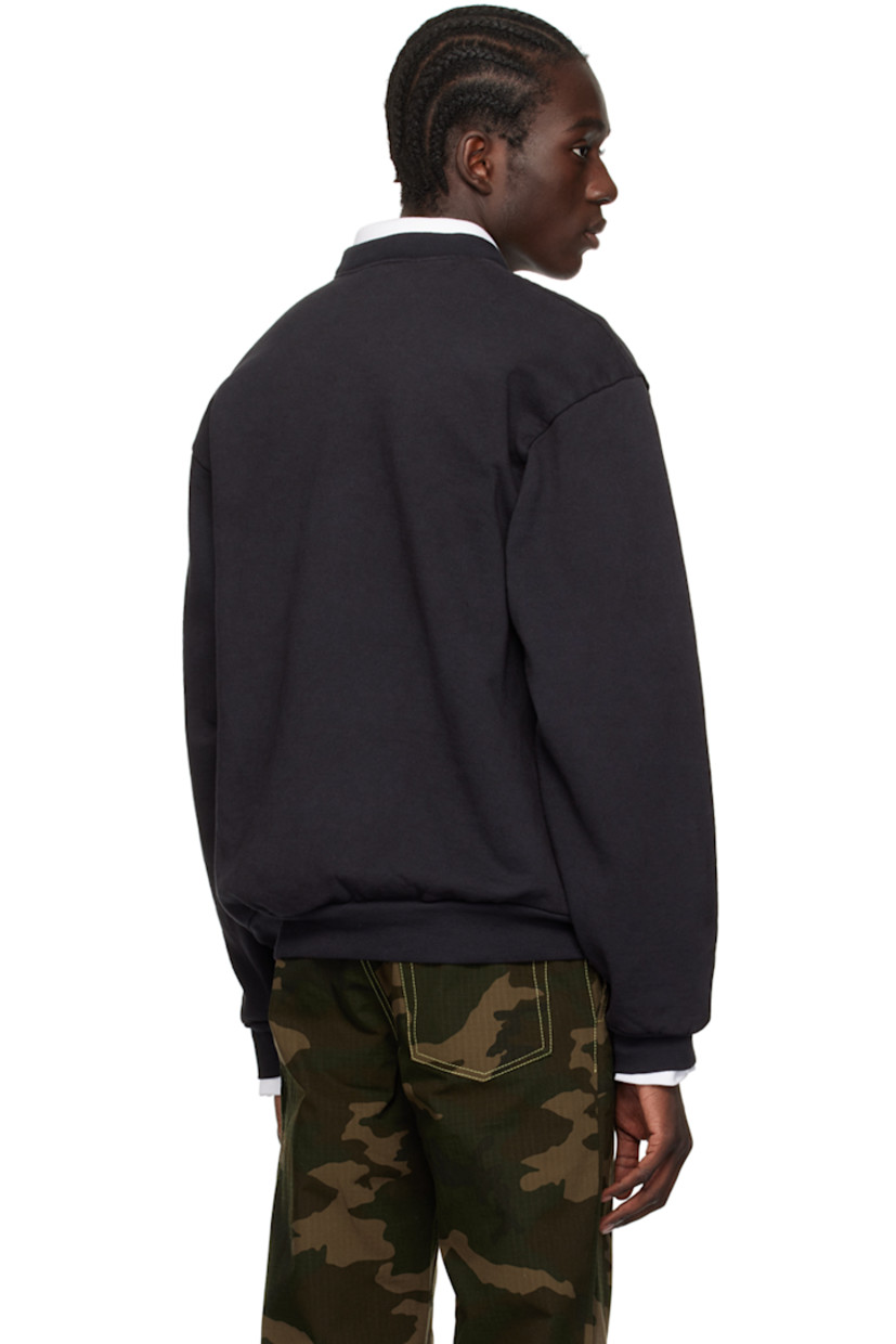12 oz cotton fleece sweatshirt.

· Rib knit crewneck, hem and cuffs
· Graphic printed at front
· Dropped shoulders

Supplier color: Black