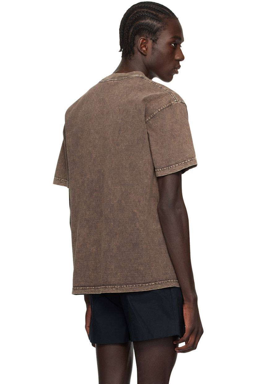 Stretch cotton jersey T-shirt. Fading throughout.

· Rib knit crewneck
· Graphic printed at front
· Dropped shoulders

Supplier color: Brown