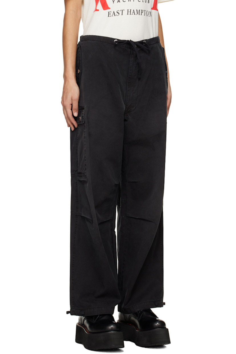 Cotton twill trousers.

· Drawstring at waistband 
· Four-pocket styling
· Zip-fly
· Tucks at knees 
· Drawstring at cuffs
· Cargo pocket at outseams
· Logo-engraved silver-tone hardware

Available exclusively at SSENSE.

Supplier color: Black