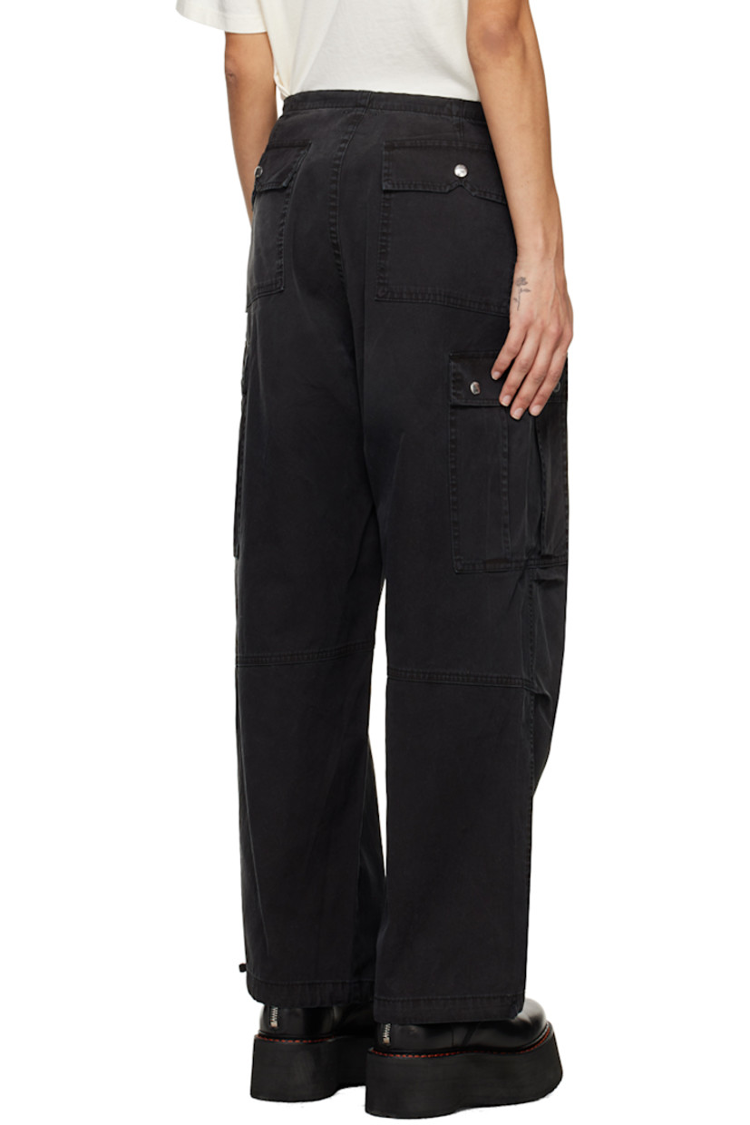 Cotton twill trousers.

· Drawstring at waistband 
· Four-pocket styling
· Zip-fly
· Tucks at knees 
· Drawstring at cuffs
· Cargo pocket at outseams
· Logo-engraved silver-tone hardware

Available exclusively at SSENSE.

Supplier color: Black