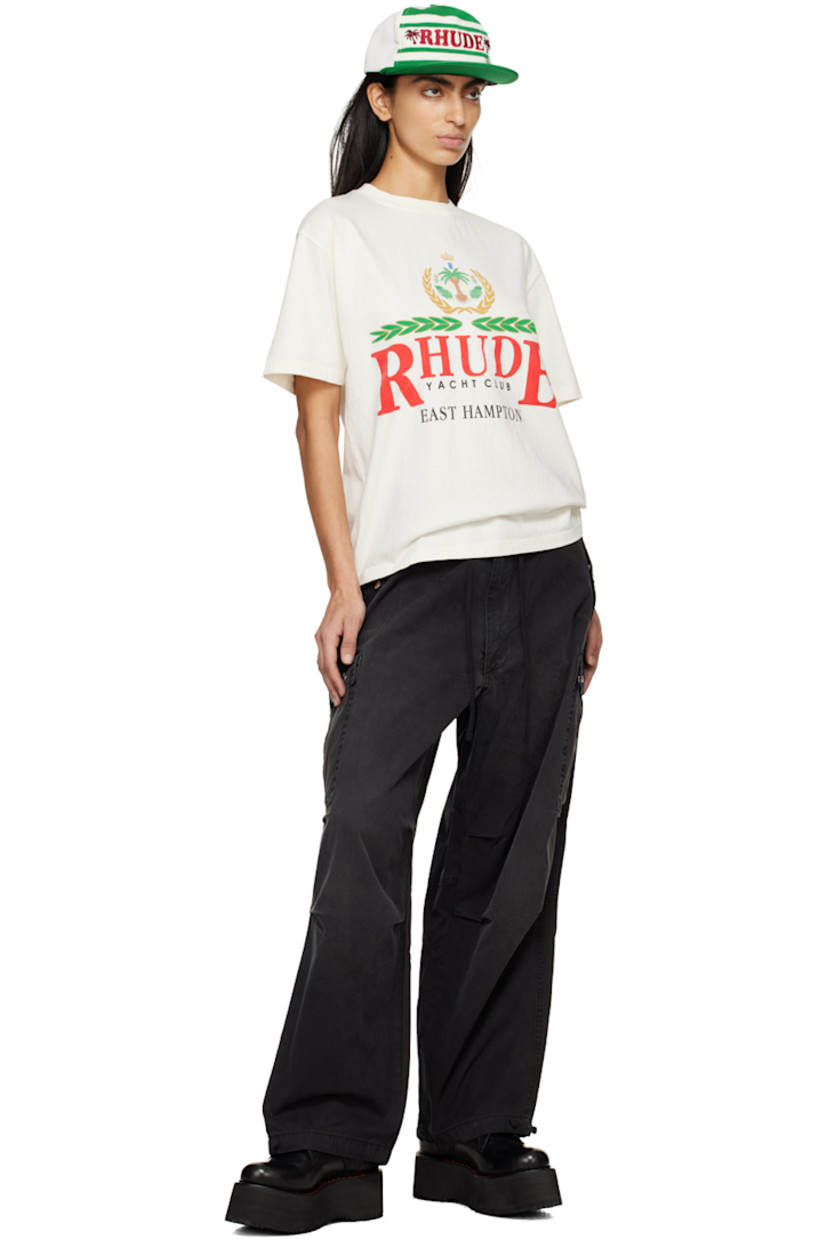 Cotton twill trousers.

· Drawstring at waistband 
· Four-pocket styling
· Zip-fly
· Tucks at knees 
· Drawstring at cuffs
· Cargo pocket at outseams
· Logo-engraved silver-tone hardware

Available exclusively at SSENSE.

Supplier color: Black
