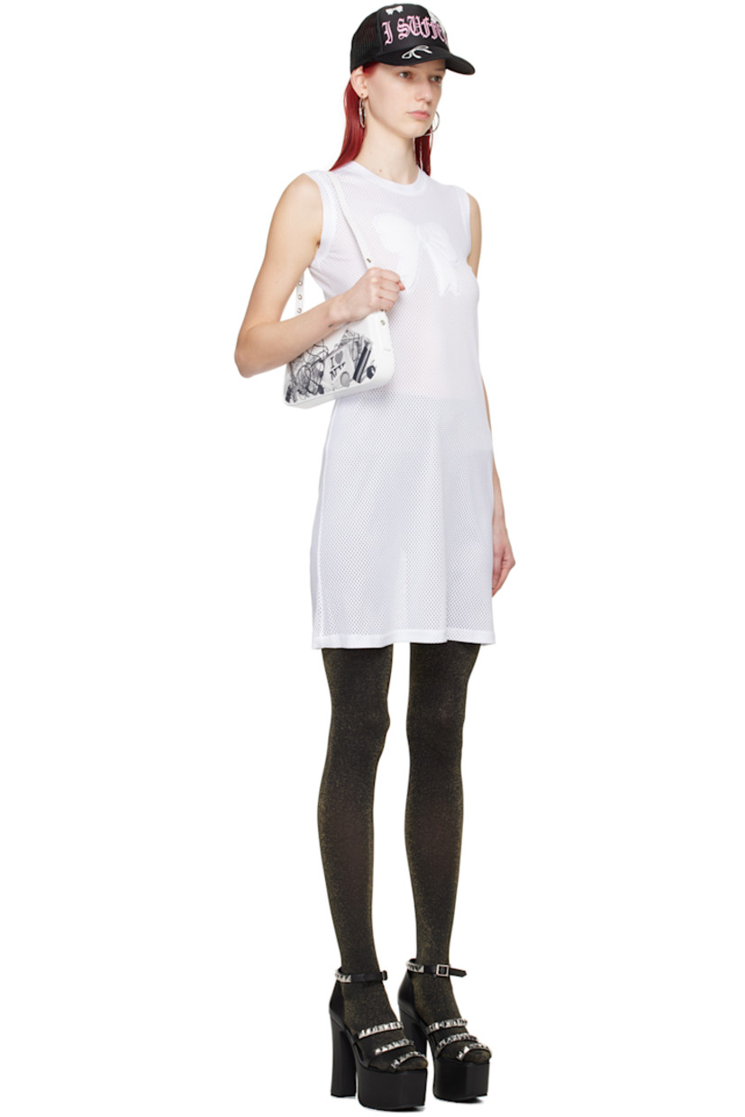 Semi-sheer AIRTEX® polyester mesh dress. 

· Crewneck 
· Padded bow accent at chest

Supplier color: White