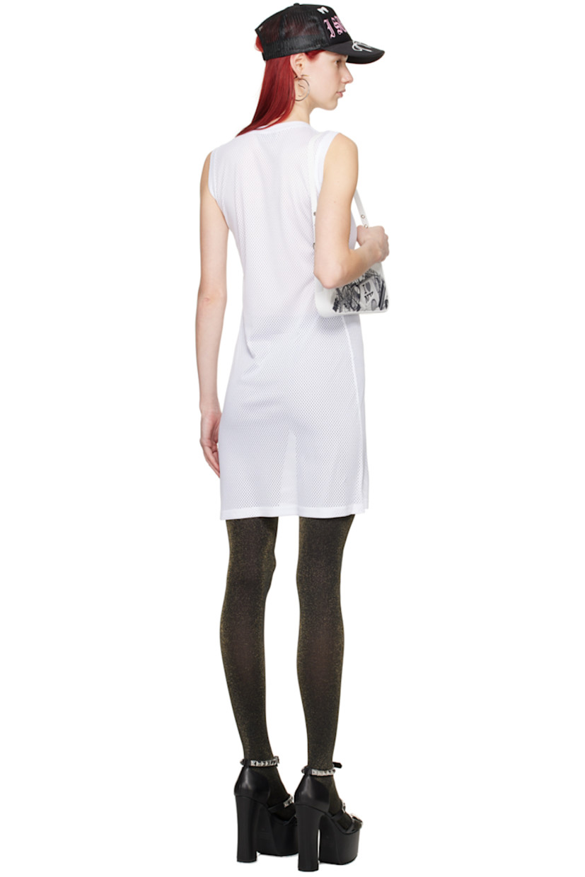 Semi-sheer AIRTEX® polyester mesh dress. 

· Crewneck 
· Padded bow accent at chest

Supplier color: White