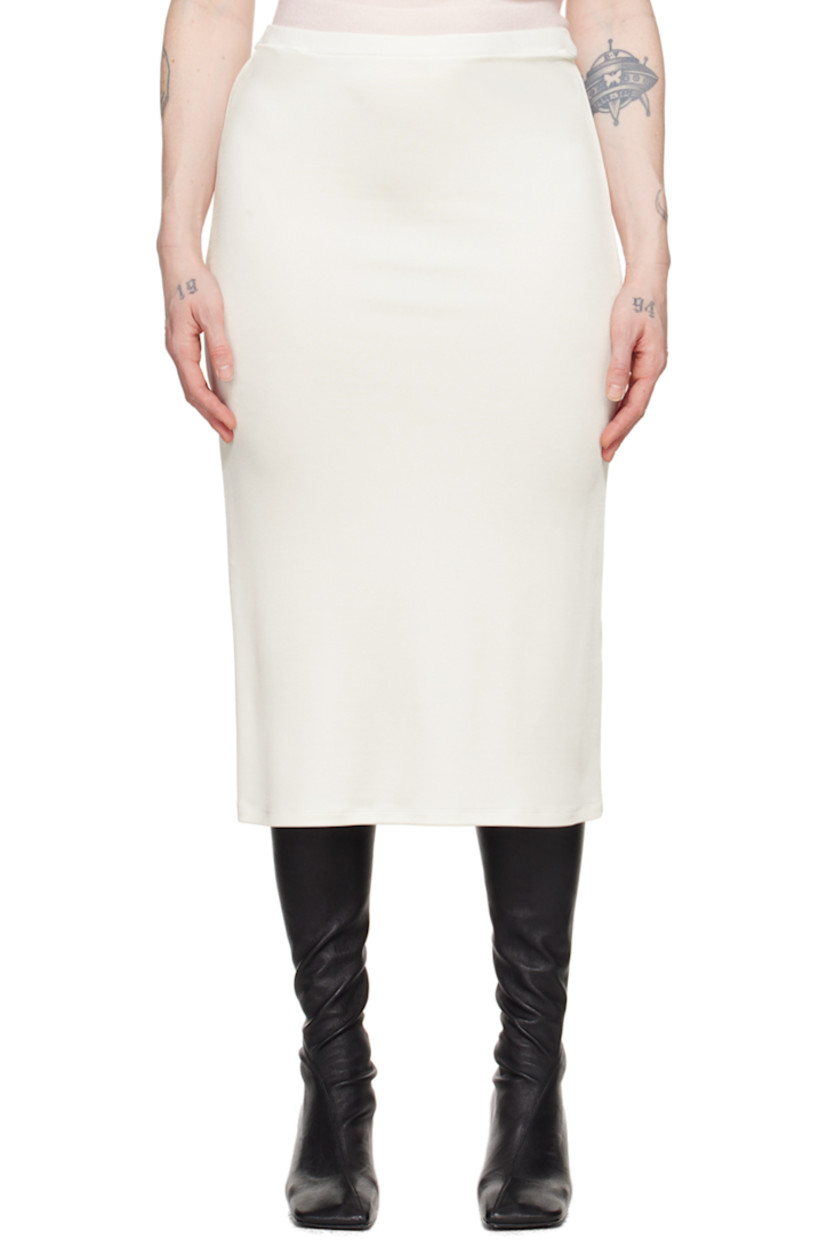 Stretch viscose jersey skirt. Elasticized waistband.

Supplier color: Ivory