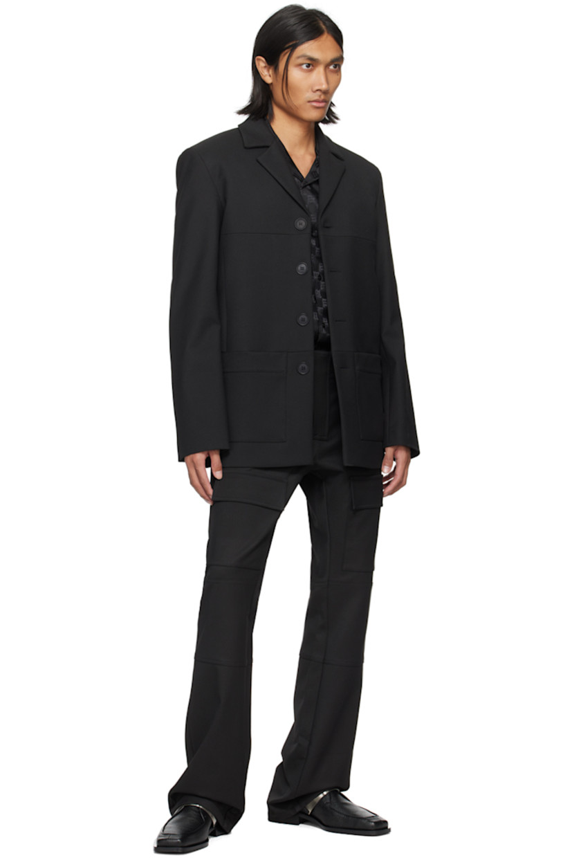 Straight-leg stretch polyester- and viscose-blend twill cargo pants.

· Velcro tabs and O-ring at waistband
· Four-pocket styling
· Zip closure
· Flap pockets at front
· Logo plaque at back pocket

Supplier color: Black