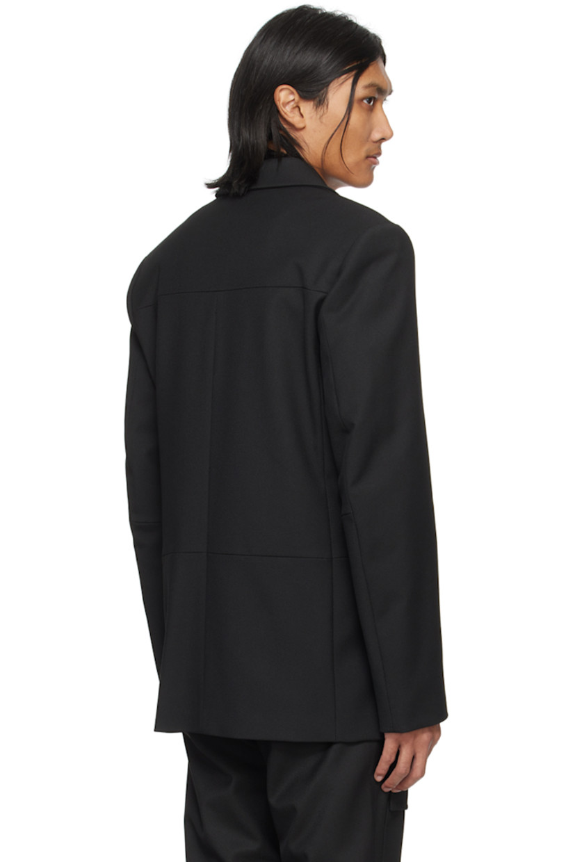 Stretch polyester- and viscose-blend twill blazer.

· Notched lapel
· Button closure
· Patch pockets at front
· Full logo-woven satin lining

Supplier color: Black