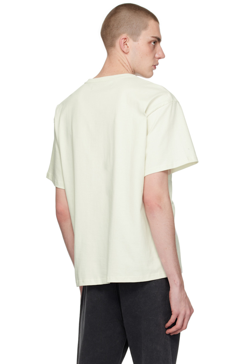 Heavyweight cotton jersey T-shirt.

· Rib knit crewneck
· Logo appliqué and raw edges at front

Supplier color: Coconut