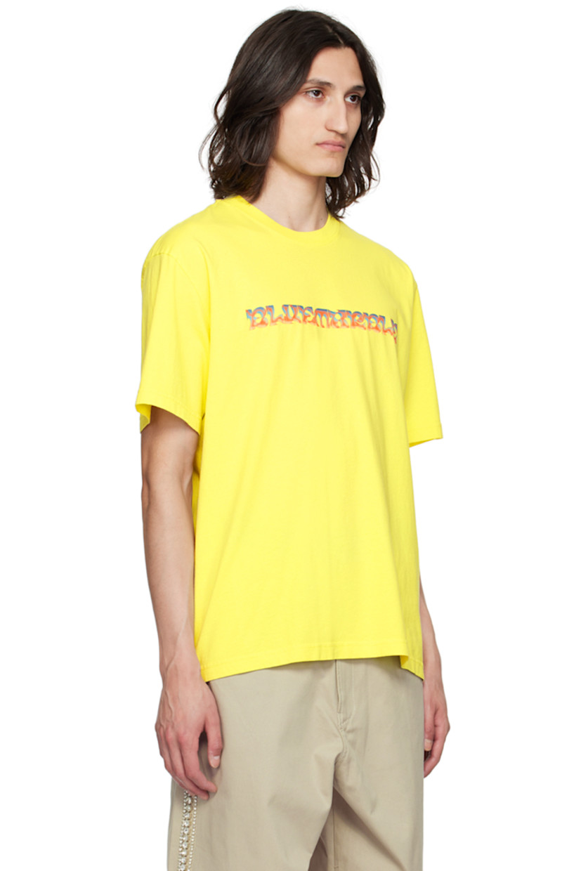 Cotton jersey T-shirt. 

· Rib knit crewneck
· Logo graphic printed at front
· Floral graphic printed at back

Supplier color: Yellow