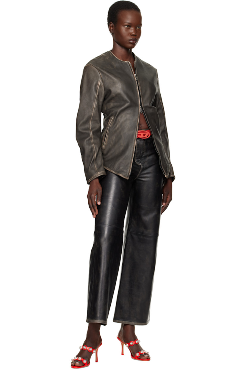 Grained lambskin jacket. Fading throughout.

· Round neck
· Two-way zip closure
· Zip pockets
· Curved hem
· Logo embossed at shoulder
· Welt pockets at interior
· Full logo-woven satin lining

Supplier color: Black