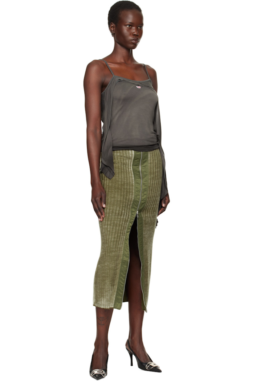 Rayon-viscose tank top. Draped trim with raw edges throughout. 

· Layered construction
· Square neck
· Logo embroidered at chest
· Asymmetric hem
· Fixed spaghetti straps

Supplier color: Gray