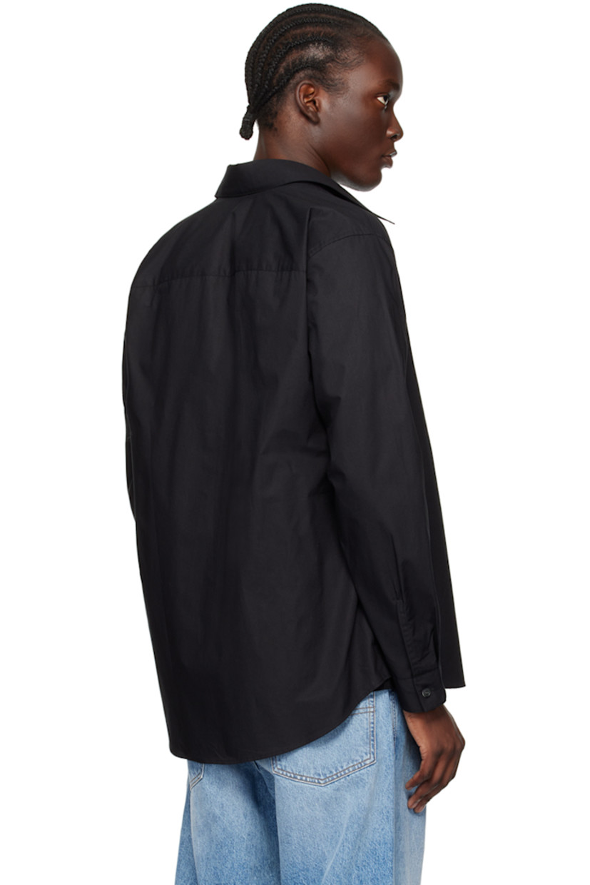 Cotton poplin shirt. 

· Spread collar
· Button closure
· Logo embroidered at chest
· Shirttail hem
· Single-button barrel cuffs

Supplier color: Black