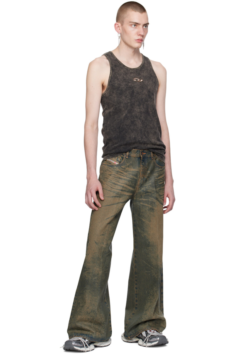 Stretch cotton ribbed jersey tank top. Fading, gradient effect, and whiskering throughout.

· Scoop neck
· Oxidized logo hardware and cutouts at chest

Part of the Brown Capsule collection.

Available exclusively at SSENSE.

Supplier color: Brown