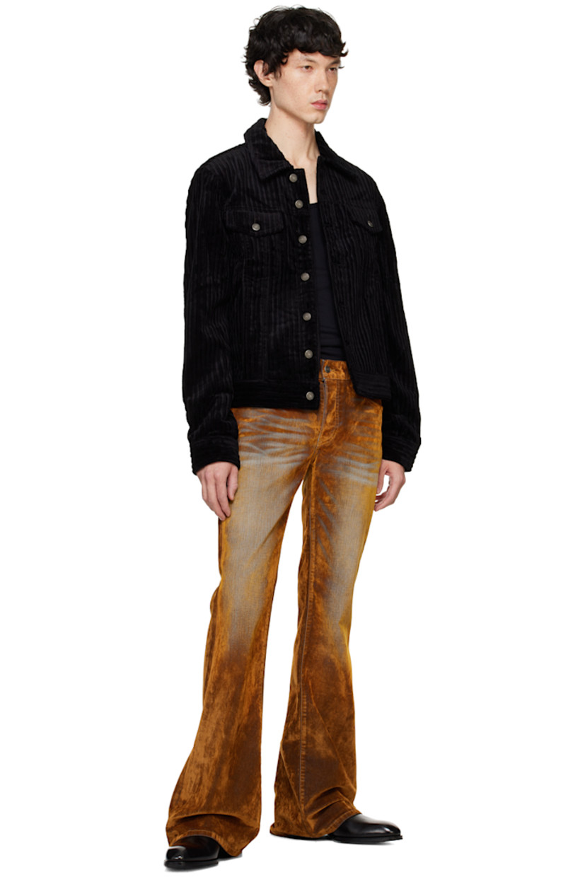 Cotton corduroy jacket.

· Spread collar
· Button closure
· Flap pockets
· Single-button cuffs
· Adjustable button tabs at back hem
· Curb chain locker loop at inner collar
· Welt pocket at interior
· Full satin lining
· Logo-engraved gunmetal-tone hardware

Supplier color: Black