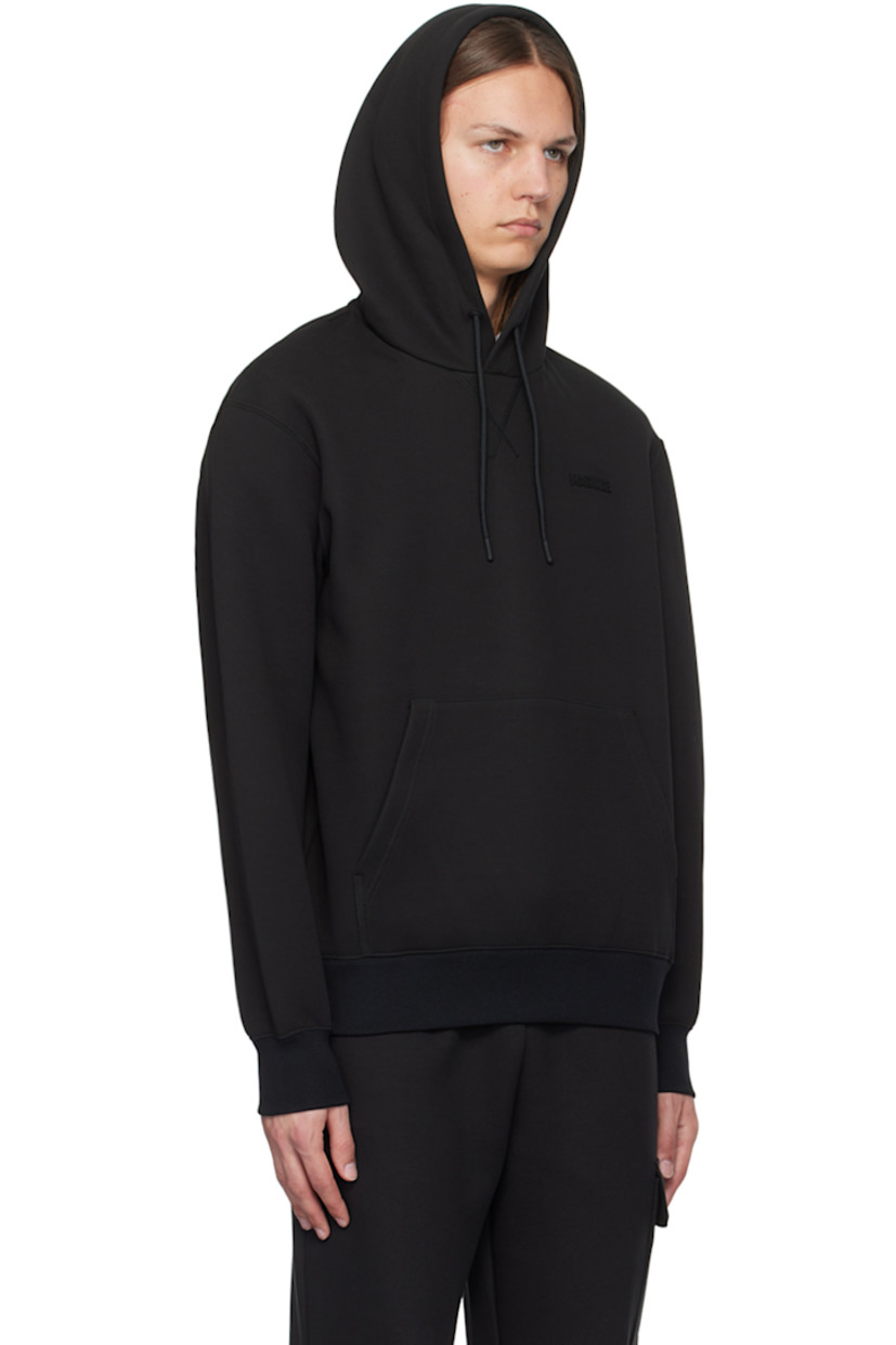 Relaxed-fit double-faced cotton-blend jersey hoodie.

· Drawstring at hood
· Silicone logo bonded at chest
· Kangaroo pocket
· Rib knit hem and cuffs
· Dropped shoulders

Supplier color: Black