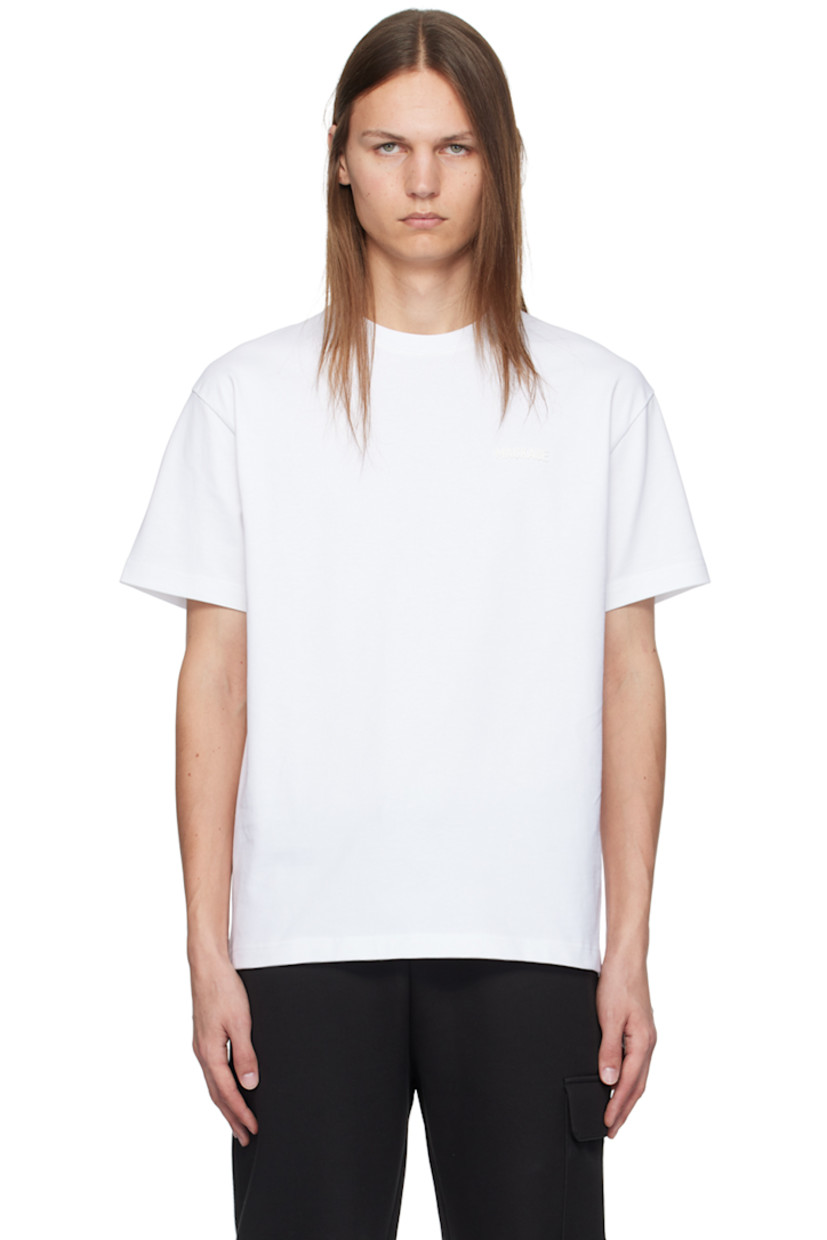 Relaxed-fit organic cotton interlock jersey T-shirt.

· Rib knit crewneck
· Silicone logo bonded at chest
· Dropped shoulders

Supplier color: White