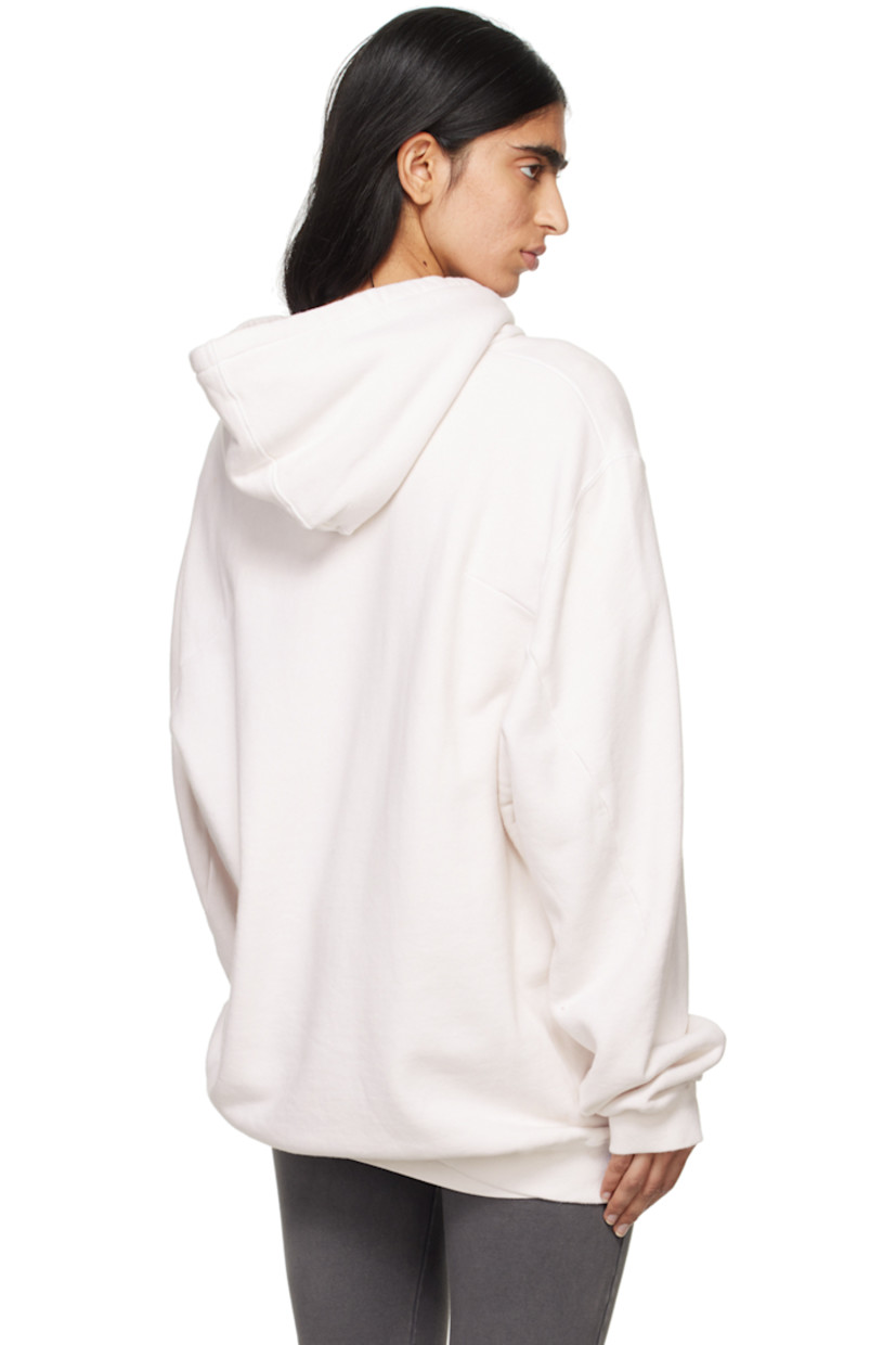 French terry hoodie.

· Graphic and text printed at front
· Kangaroo pocket
· Rib knit hem and cuffs 
· Dropped shoulders
· Locker loop at inner collar

Supplier color: White