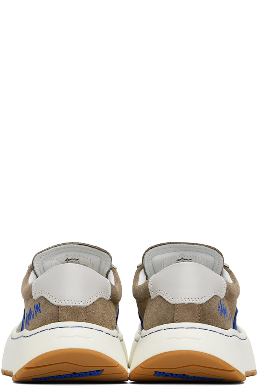 Low-top buffed leather and suede sneakers in gray.

· Lace-up closure
· Padded tongue and collar
· Logo embroidered at outer side
· Buffed leather lining
· Logo embossed at foam rubber midsole
· Treaded rubber sole

Supplier color: Grey