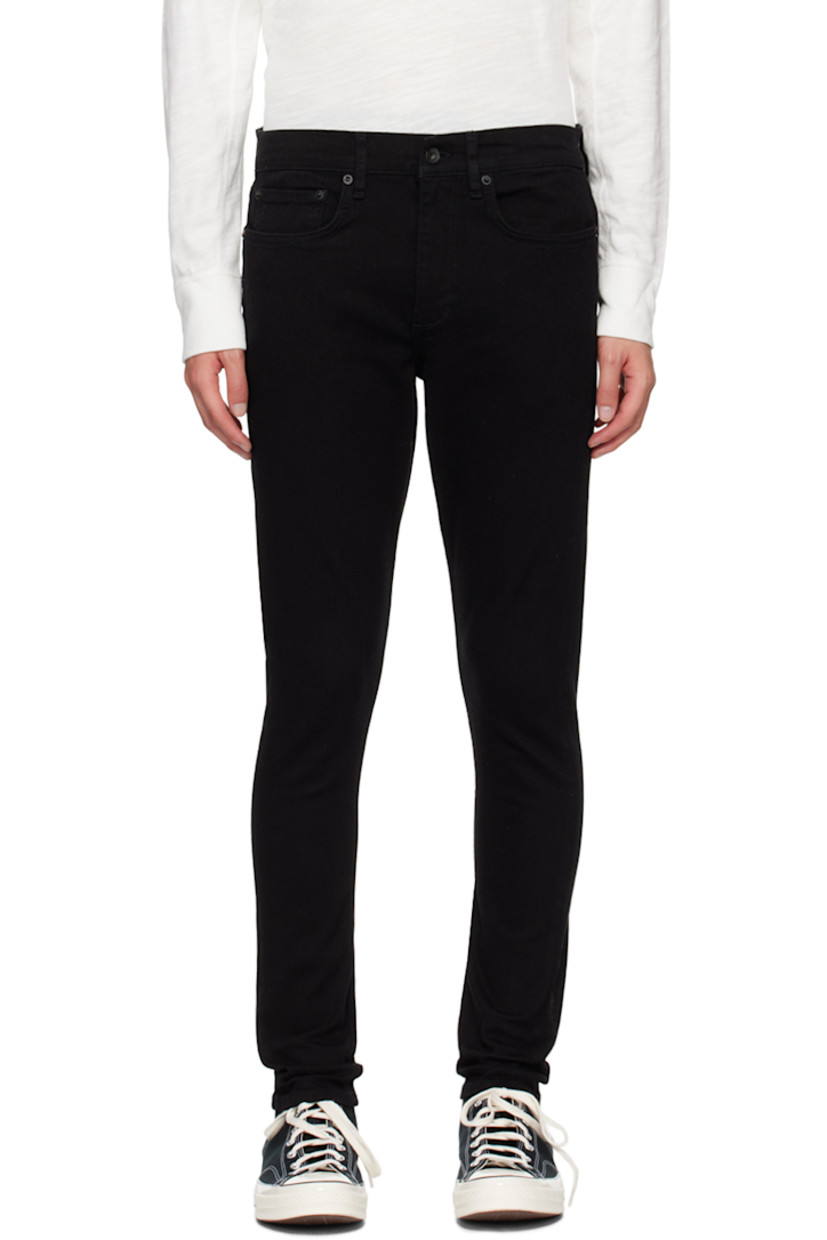 Skinny-fit 10 oz stretch denim jeans. Lightweight and breathable.

· Belt loops
· Five-pocket styling
· Zip-fly
· Topstitching at back waistband
· Logo embroidered at back pocket
· Logo-engraved gunmetal-tone hardware

Supplier color: Black