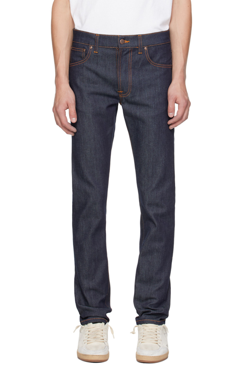 Slim-fit tapered 11.5 oz stretch organic cotton denim jeans. 

· Mid-rise 
· Belt loops 
· Five-pocket styling 
· Zip-fly 
· Jacron logo patch at back waistband 
· Logo patch at back pocket
· Logo-engraved antiqued copper-tone hardware
· Contrast stitching in tan 

Supplier color: Dry 16 dips