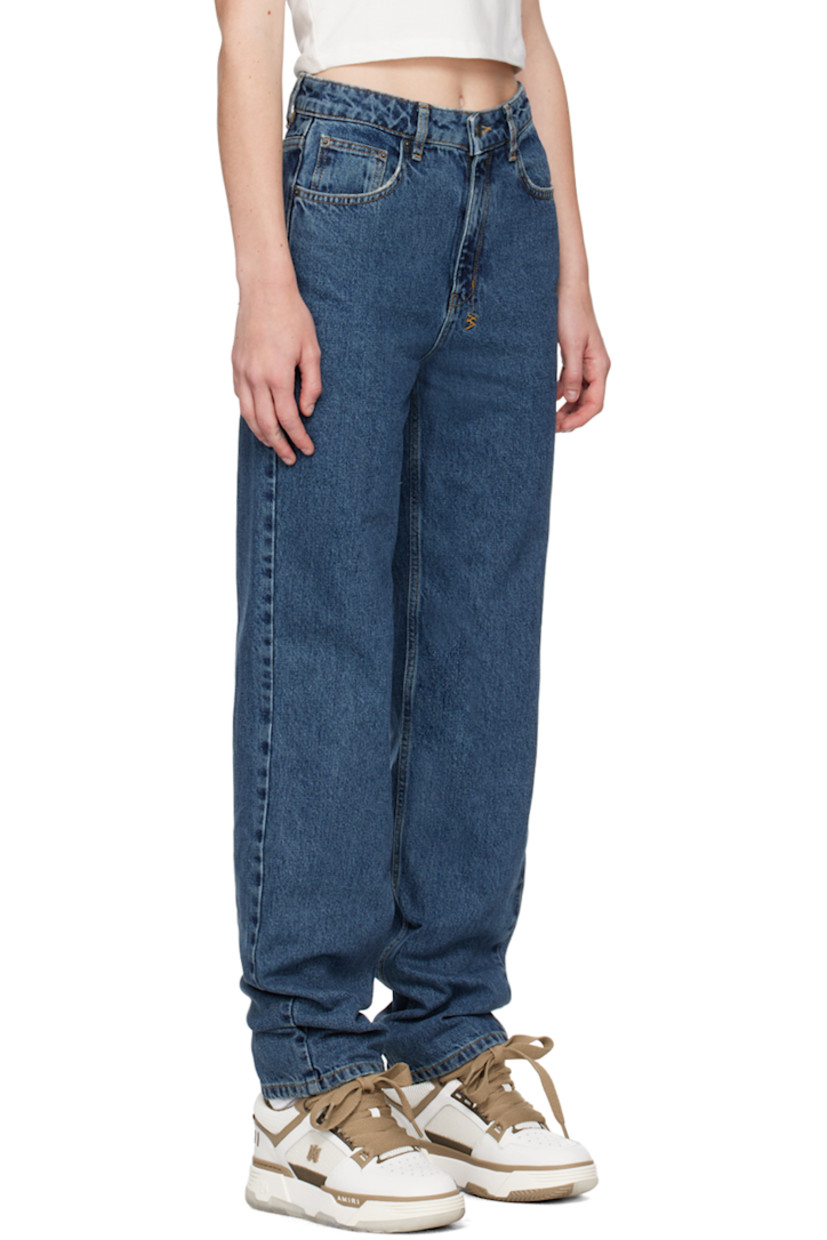Tapered relaxed-fit non-stretch denim jeans. Fading throughout.

· High-rise
· Belt loops
· Five-pocket styling
· Zip-fly
· Logo graphic embroidered at back
· Logo-engraved antiqued silver-tone hardware
· Contrast stitching in tan

Supplier color: Subway