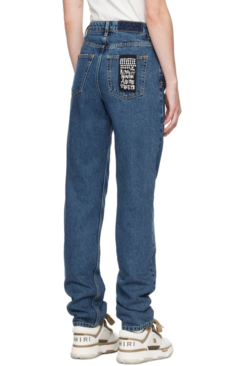 Tapered relaxed-fit non-stretch denim jeans. Fading throughout.

· High-rise
· Belt loops
· Five-pocket styling
· Zip-fly
· Logo graphic embroidered at back
· Logo-engraved antiqued silver-tone hardware
· Contrast stitching in tan

Supplier color: Subway