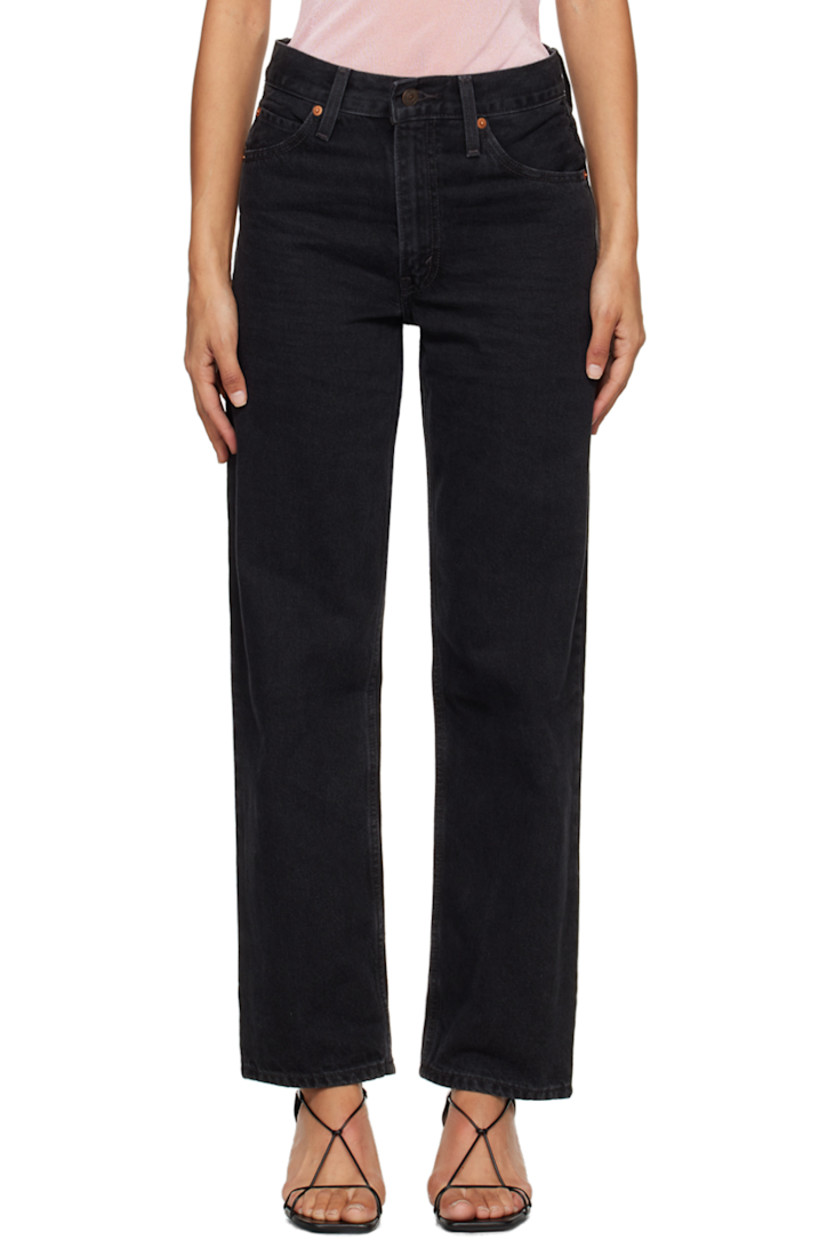 Relaxed-fit straight-leg non-stretch denim jeans. 

· High-rise
· Belt loops
· Five-pocket styling
· Zip-fly
· Leather logo patch at back waistband
· Logo flag at back pocket
· Logo-engraved antiqued gold-tone hardware

Supplier color: Rosie posie