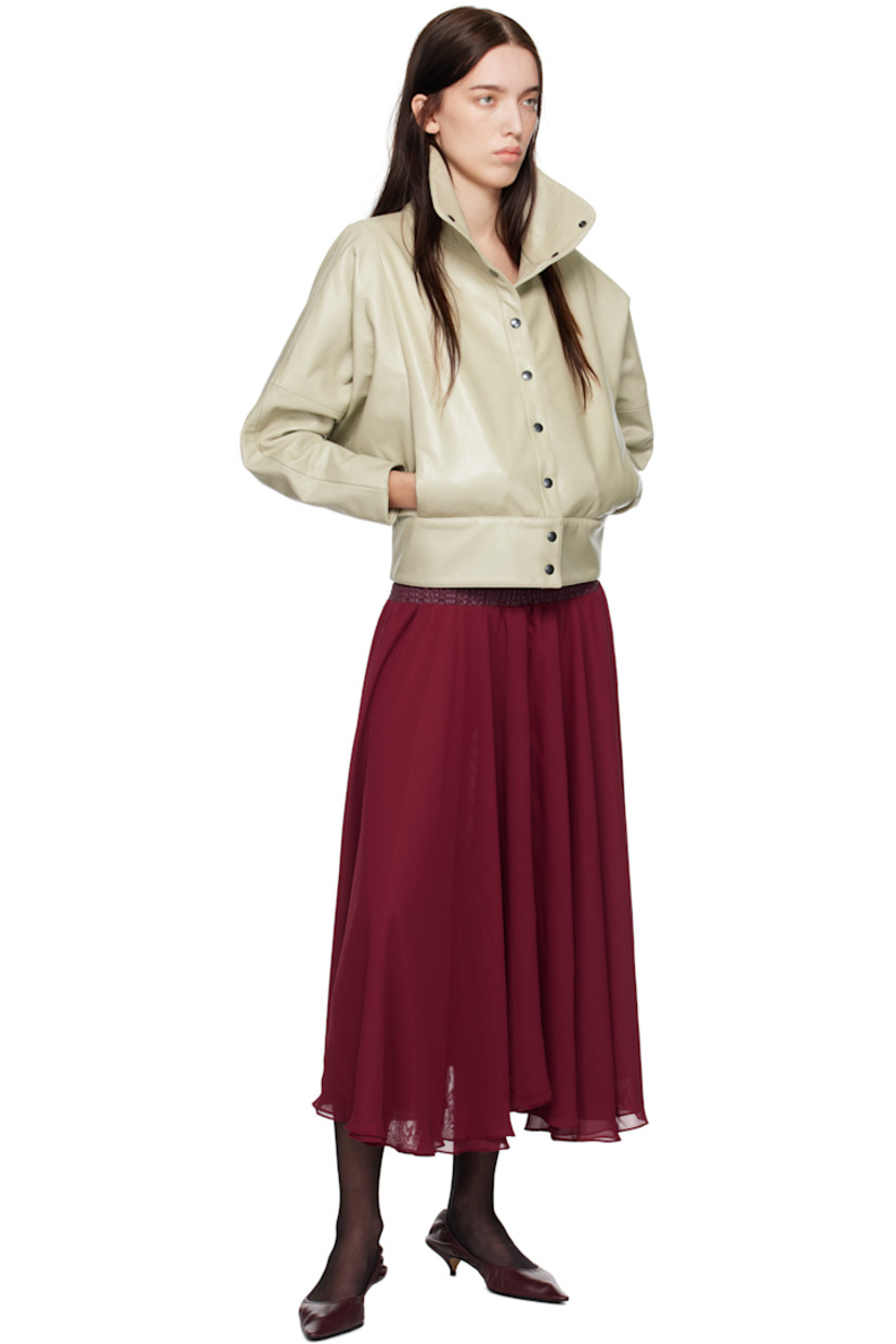 Grained leather jacket.

· Stand collar
· Press-stud closure
· Seam pockets at waist
· Adjustable press-stud tabs at back hem
· Full plain-woven lining

Supplier color: Light Grey