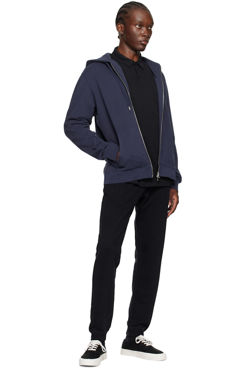 Slim-fit French terry sweatpants.

· Concealed drawstring at elasticized waistband
· Three-pocket styling
· Elasticized cuffs

Supplier color: Black