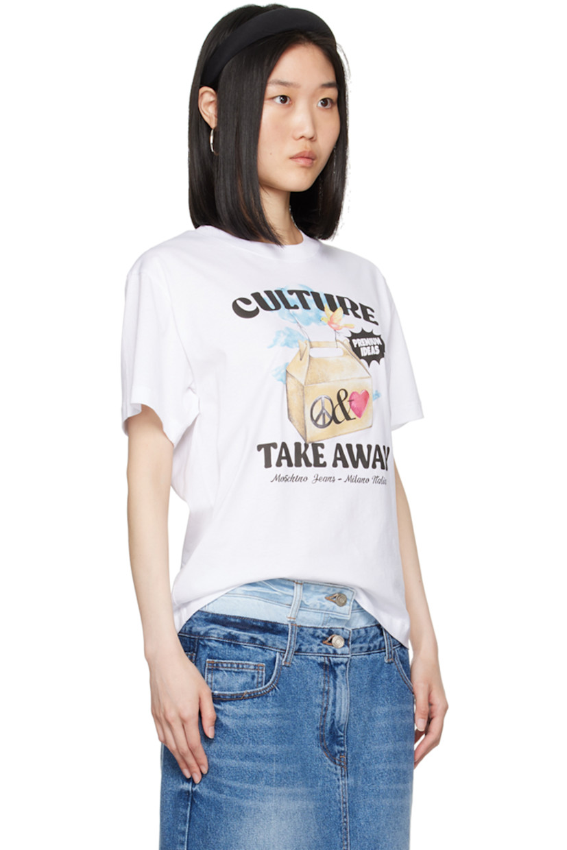 Cotton jersey T-shirt.

· Rib knit crewneck
· Logo, text, and graphic printed at front 

Supplier color: Fantasia bianco