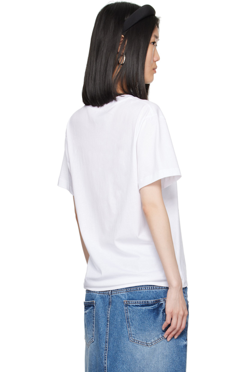Cotton jersey T-shirt.

· Rib knit crewneck
· Logo, text, and graphic printed at front 

Supplier color: Fantasia bianco