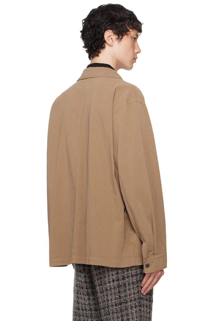 Loose-fit garment-dyed cotton crepe jacket.

· Spread collar
· Two-way zip closure
· Flap and seam pockets
· Single-button barrel cuffs
· Patch pockets at interior
· Unlined

Supplier color: Camel