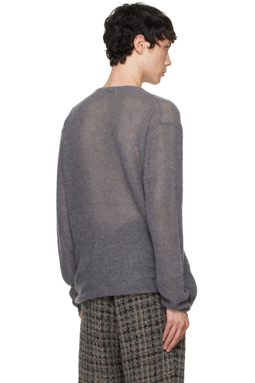Brushed knit mohair-blend sweater.

· Rib knit crewneck
· Dropped shoulders

Supplier color: Charcoal