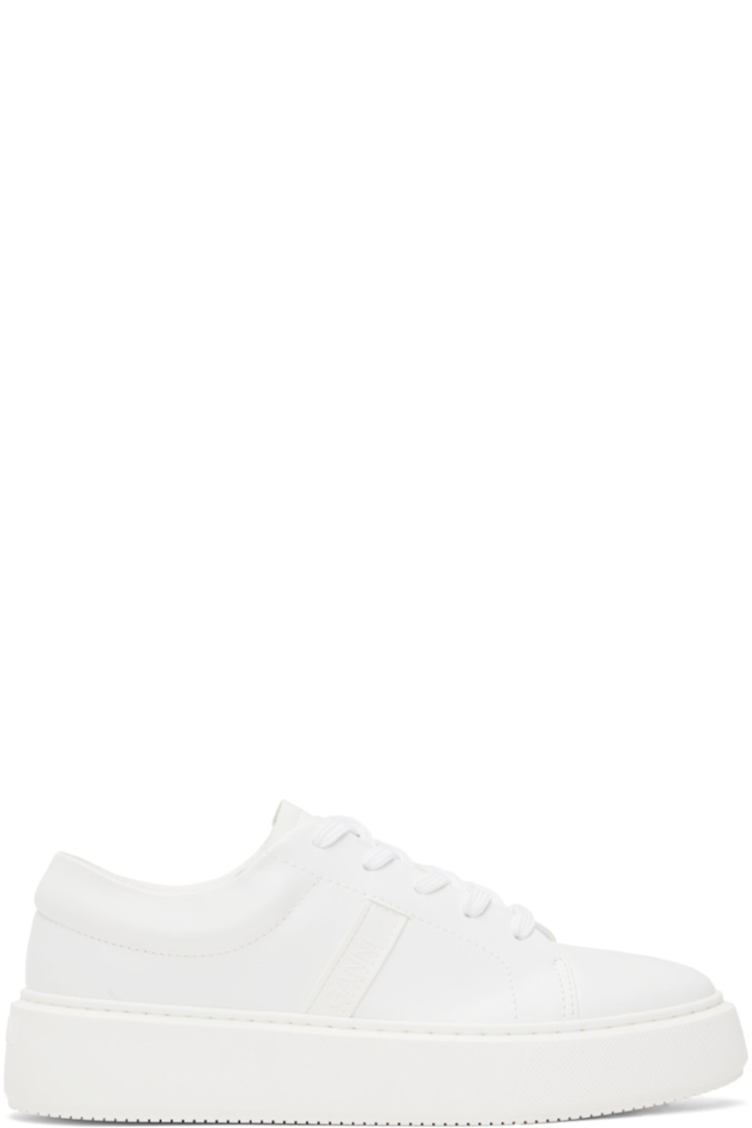 Low-top VEGEA™ faux-leather sneakers in off-white.

· Lace-up closure
· Logo patch at padded tongue
· Padded collar
· Rubberized logo patch at outer side
· Mesh lining
· Treaded rubber sole

Supplier color: Egret
