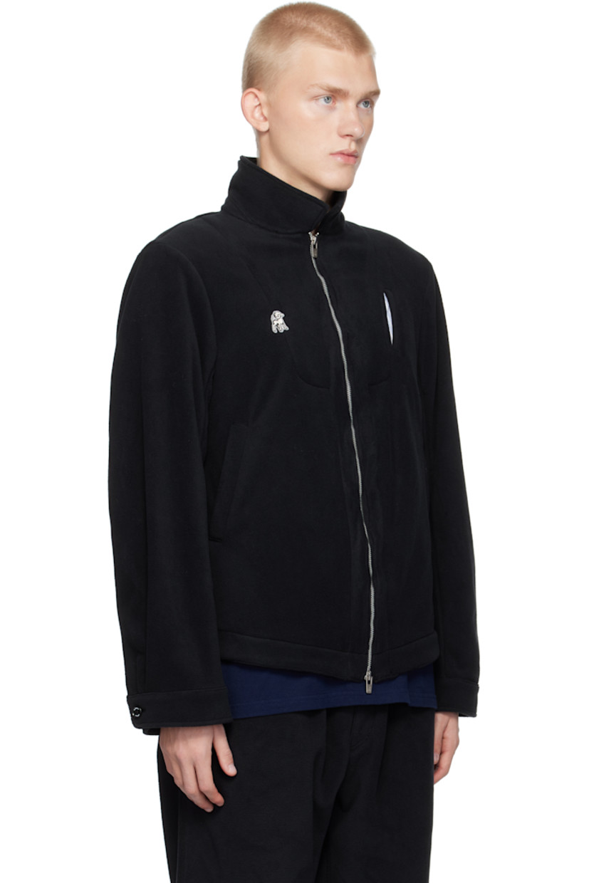 Polartec® polyester fleece jacket.

· Spread collar
· Two-way zip closure
· Logo graphic embroidered at chest
· Welt pockets
· Adjustable single-button barrel cuffs
· Locker loop at back collar
· Patch pockets at interior
· Full cotton poplin lining
· Logo-engraved silver-tone hardware

Supplier color: Black