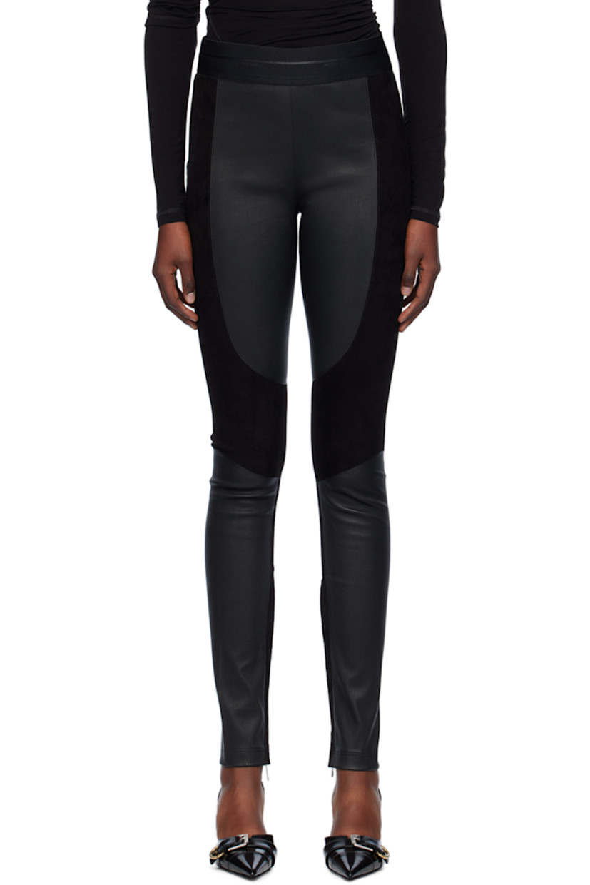 Buffed lambskin and lambskin suede leggings.

· Paneled construction
· Logo-woven elasticized waistband
· Zip vent at cuffs

Supplier color: Black