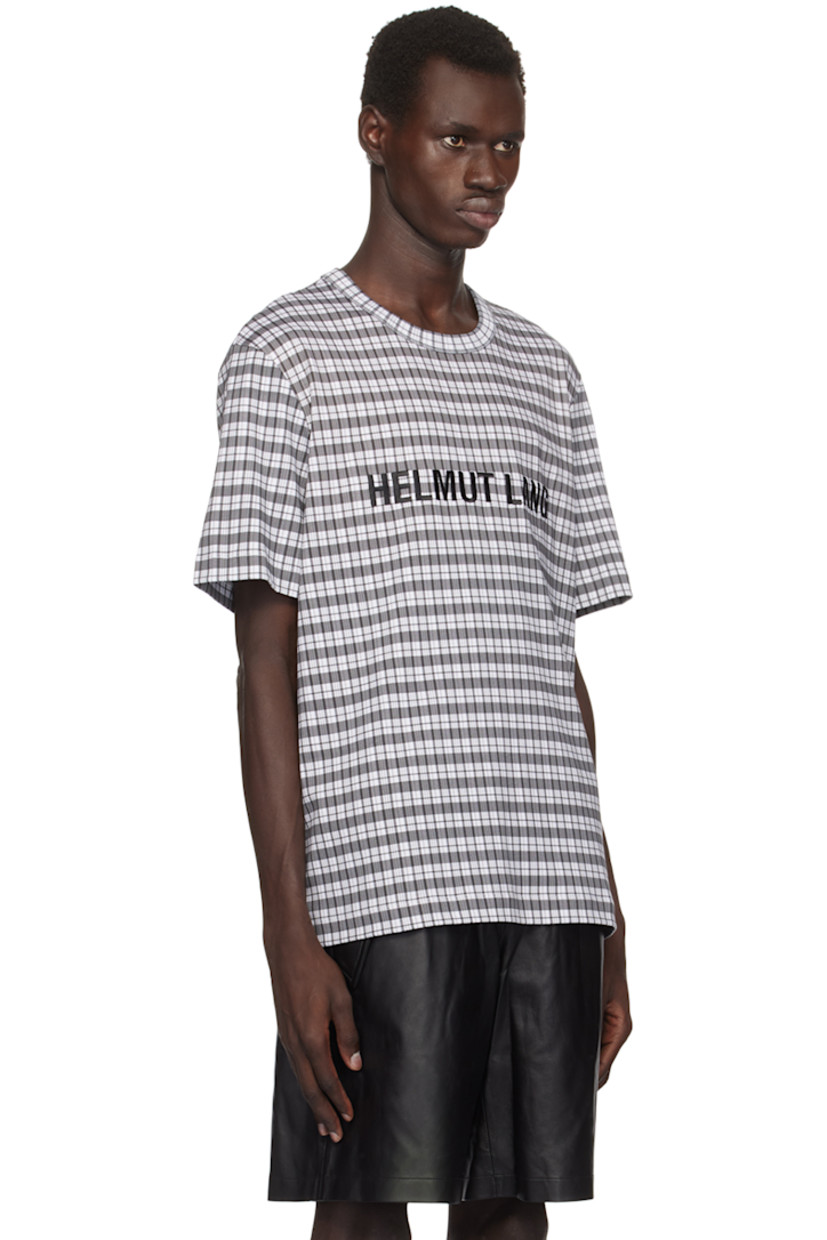 Cotton jersey T-shirt. Check pattern printed throughout.

· Relaxed-fit
· Rib-knit crewneck
· Logo embroidered at chest

Supplier color: Check black