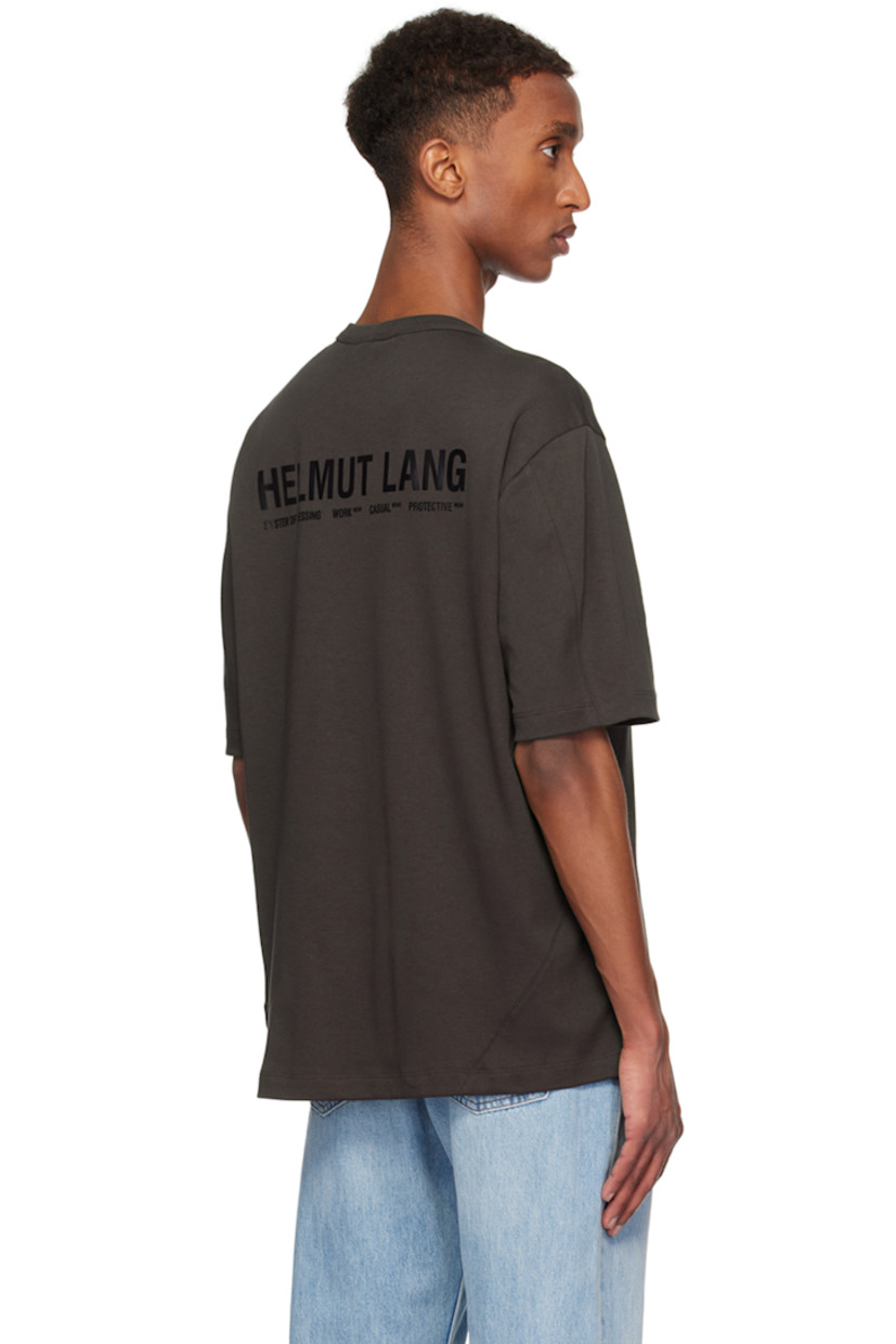 Cotton jersey T-shirt. Curved seams throughout.

· Relaxed-fit
· Rib-knit crewneck
· Dropped shoulders
· Screen-printed logo and text at back

Supplier color: Espresso