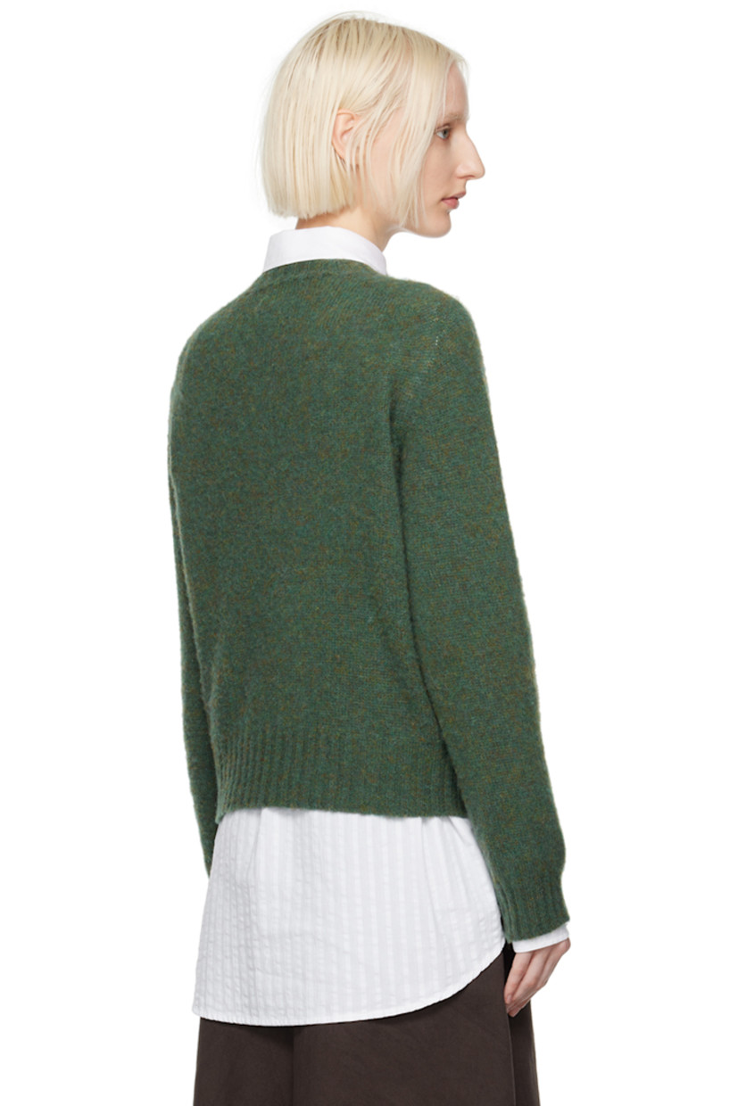 Brushed knit lambswool sweater.

· Seamless construction
· Rib knit crewneck, hem, and cuffs

Supplier color: Green