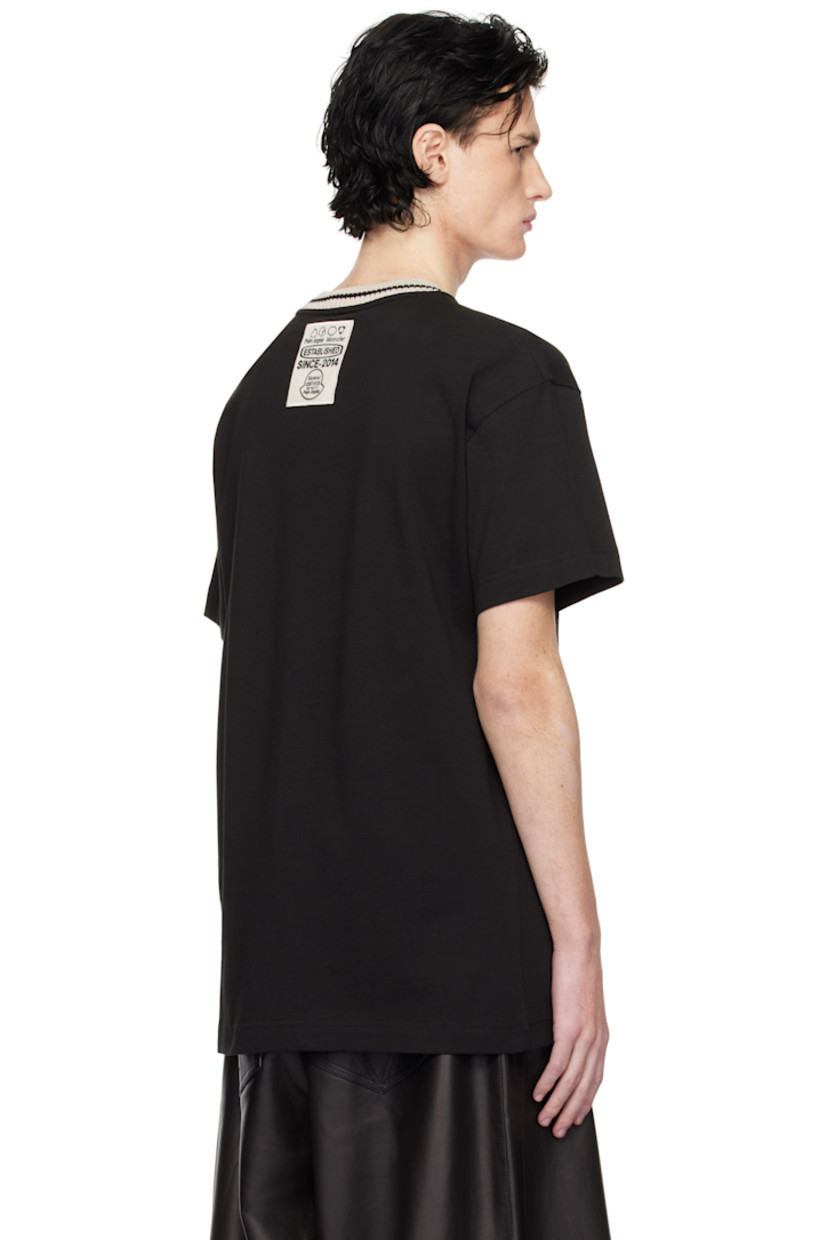 Cotton jersey T-shirt.

· Striped rib-knit crewneck
· Logo appliqué at chest and back

Part of the Moncler Genius x Palm Angels collaboration.

Supplier color: Black