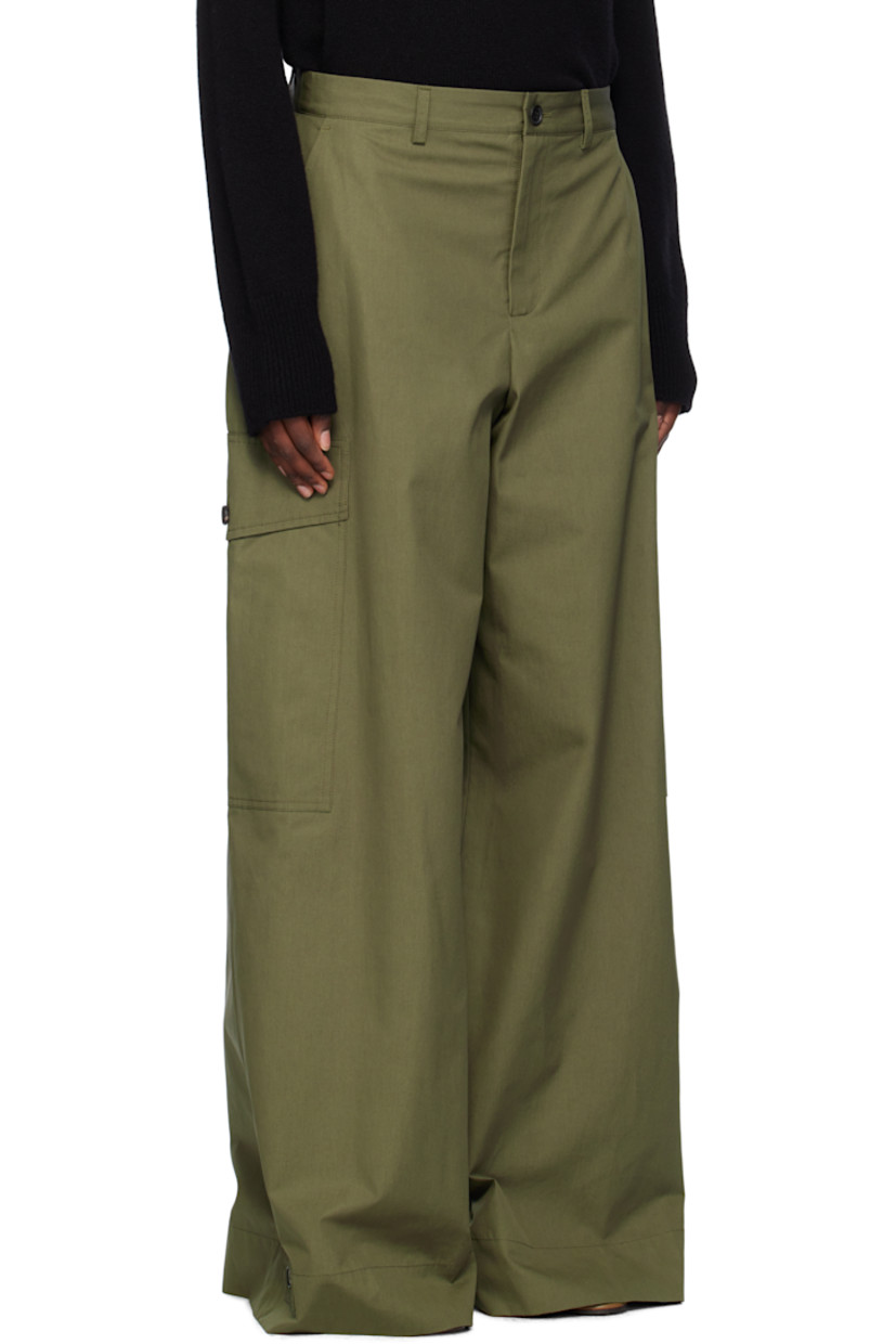 Water-repellent organic cotton gabardine trousers.

· Belt loops
· Four-pocket styling
· Zip-fly 
· Adjustable button tab at cuffs
· Concealed button fastening at inner cuffs
· Flap pocket at outseams
· Mock welt pockets at back

Part of the His & Hers collection.

Supplier color: Forest