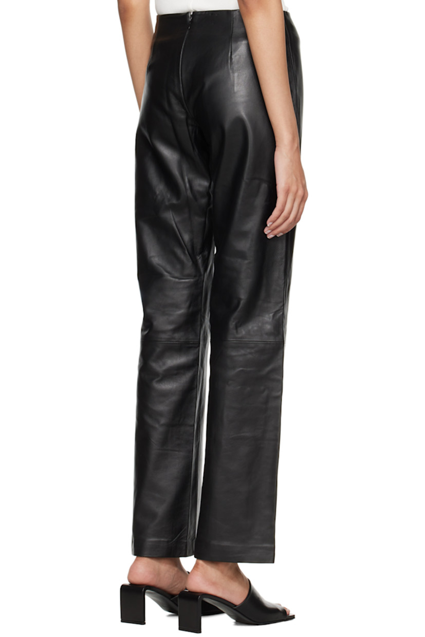 Straight-leg LWG-certified buffed lambskin pants.

· Low-rise
· Central seam at legs
· Concealed zip closure at back
· Partial TENCEL™ lyocell twill lining

Supplier color: Black