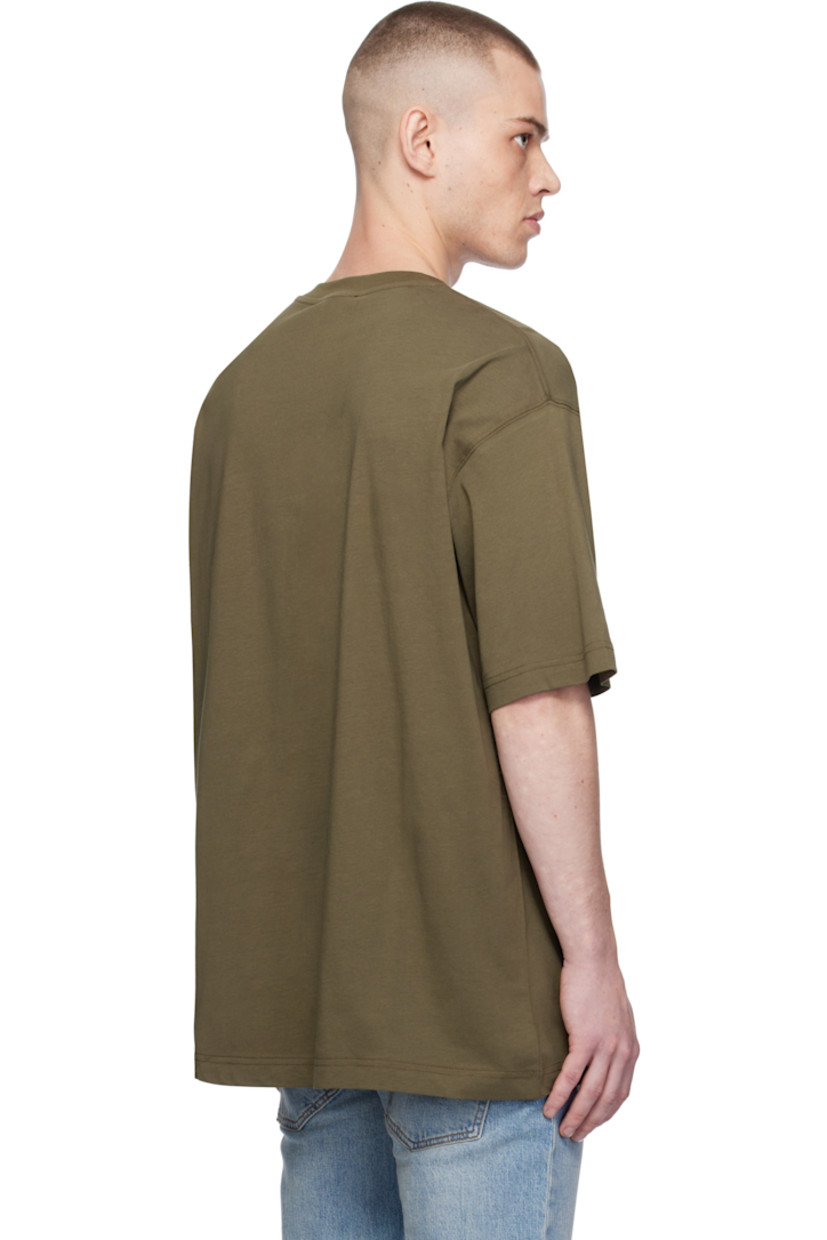 Cotton jersey T-shirt. 

· Rib-knit crewneck 
· Logo graphic printed at front
· Dropped shoulders 

Supplier color: Olive