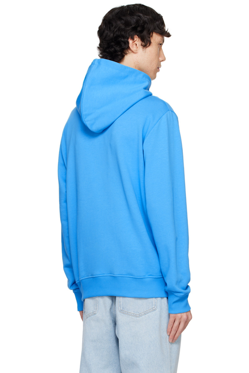 Organic cotton French terry hoodie.

· Cord-lock drawstring at hood
· Logo printed at front
· Kangaroo pocket
· Rib-knit hem and cuffs
· Dropped shoulders

Supplier color: Blue