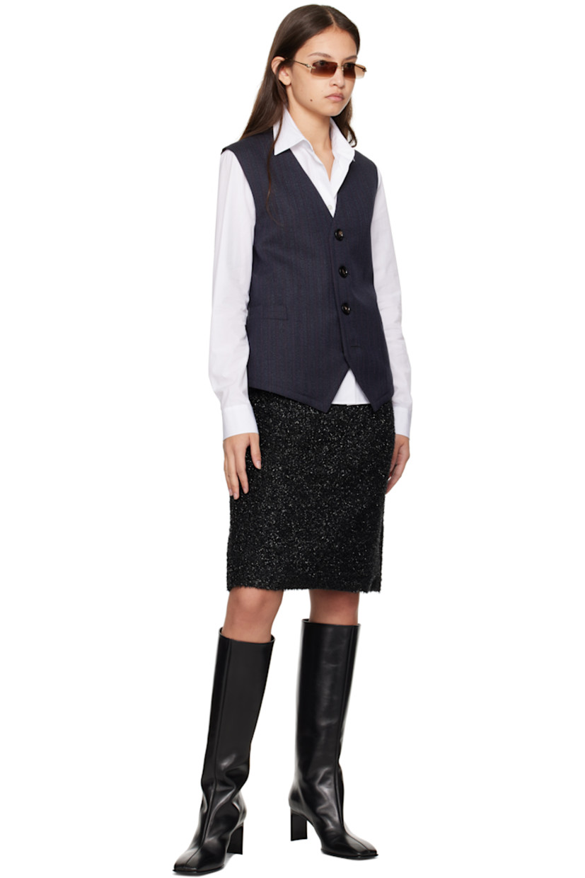 Knee-high buffed calfskin boots in black.

· Pointed square toe
· Grained calfskin lining
· Logo hardware at covered block heel
· Leather sole
· Heel: H2.75"

Supplier color: Nero