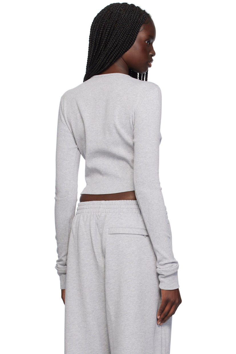 Stretch cotton jersey T-shirt. 

· Rib knit crewneck and cuffs
· Cropped hem

Part of the WARDROBE.NYC x Hailey Bieber collaboration.

Supplier color: Grey marl